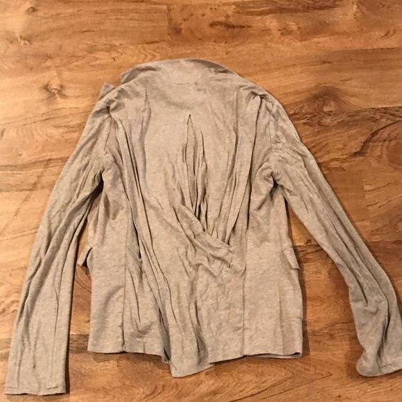 BCBG MAXAZRIA tan Jersey Soft Blazer Suit Jacket Unique Comfy Loose Fit XS - Picture 4 of 6